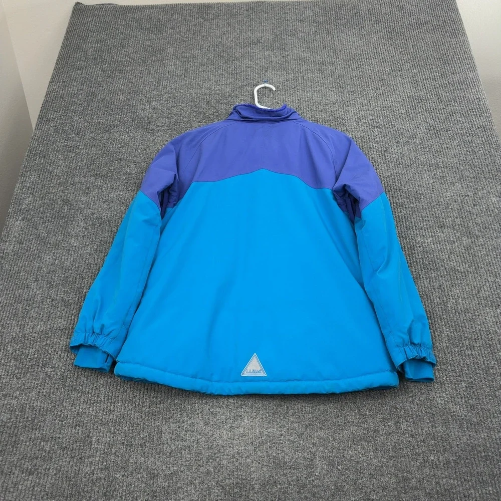 LL Bean Ski‎ Jacket Kids 18 Blue Purple TEK Waterproof Colorblock Winter Coat